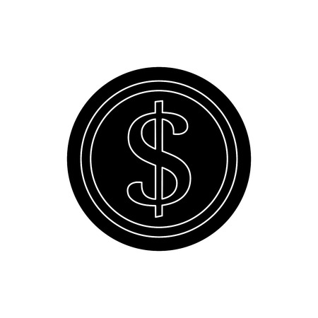 dollar coin money cash casino fortune vector illustrationのイラスト素材