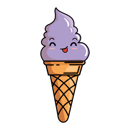 delicious ice cream character vector illustration designのイラスト素材