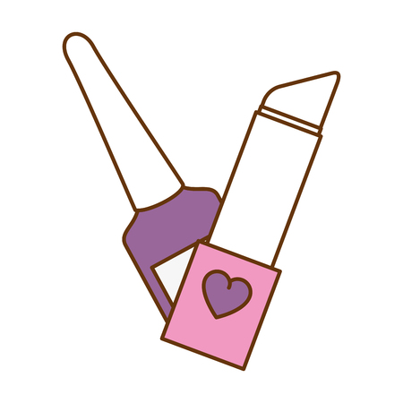 fashion lipstick with nailspolish vector illustration designのイラスト素材