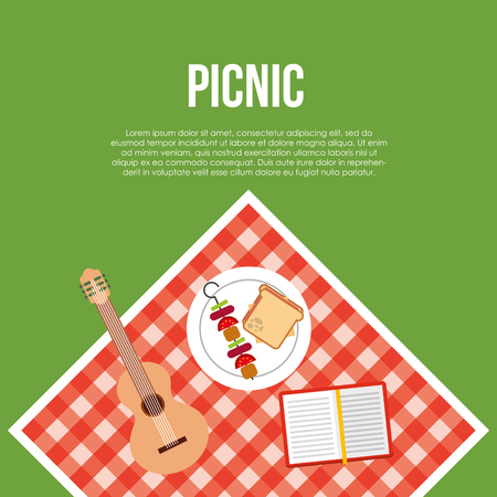 picnic party scene icon vector illustration designのイラスト素材