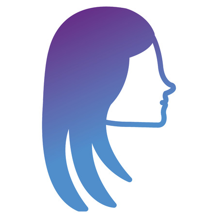 head profile woman avatar character vector illustration designのイラスト素材