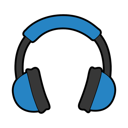 cute blue headphones cartoon vector graphic designのイラスト素材
