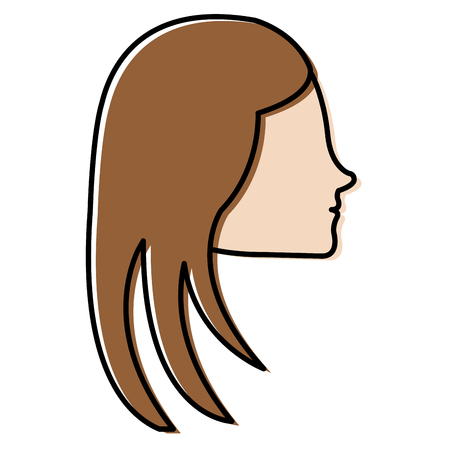 head profile woman avatar character vector illustration designのイラスト素材