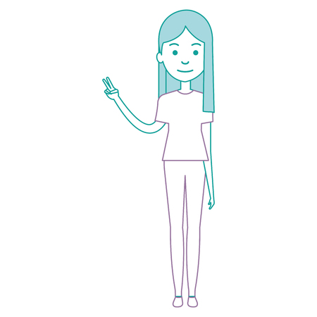 beautiful woman avatar character vector illustration designのイラスト素材