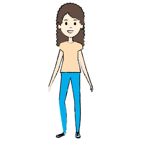 beautiful woman avatar character vector illustration designのイラスト素材