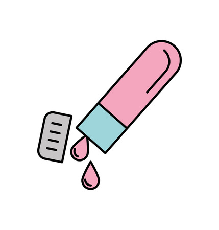 medical test tube with blood simple vector illustrationのイラスト素材