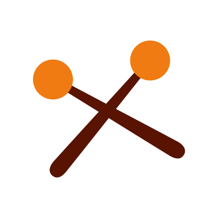 wooden sticks music percussion acoustic equipment vector illustrationのイラスト素材