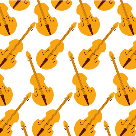 Fiddle classic instrument seamless pattern image vector illustrationのイラスト素材