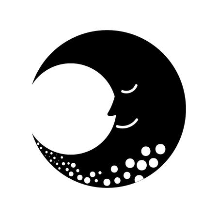 cute moon isolated icon vector illustration designのイラスト素材