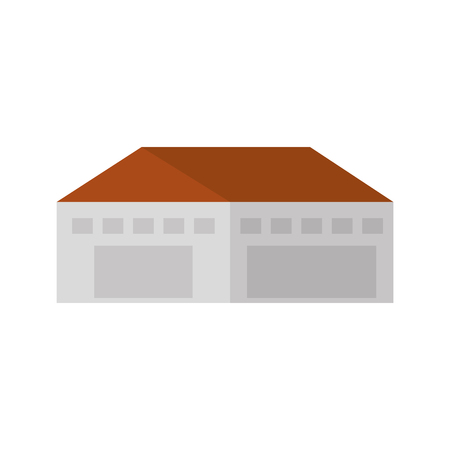 warehouse building exterior commercial empty vector illustrationのイラスト素材