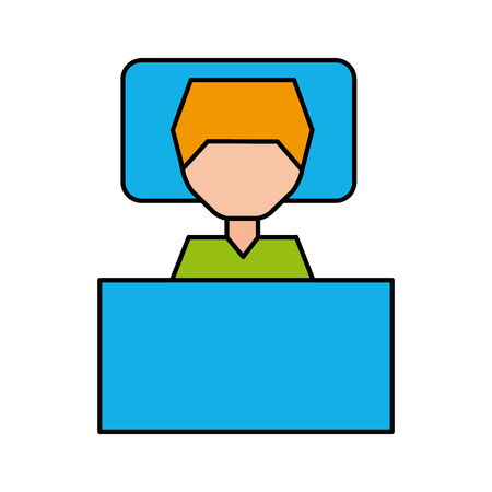 Sleeping man avatar icon vector illustration designのイラスト素材