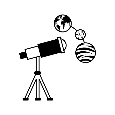 Telescope observing the universe vector illustration designのイラスト素材