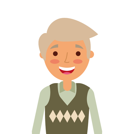Portrait of a grandfather character vector illustrationのイラスト素材