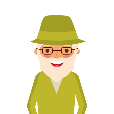 Portrait of a grandfather character vector illustrationのイラスト素材