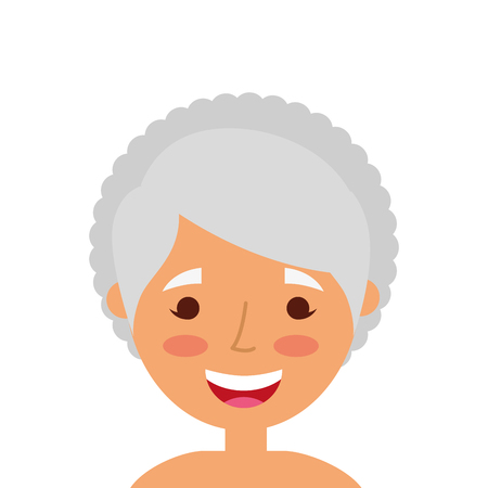 Portrait of a grandma cartoon vector illustrationのイラスト素材