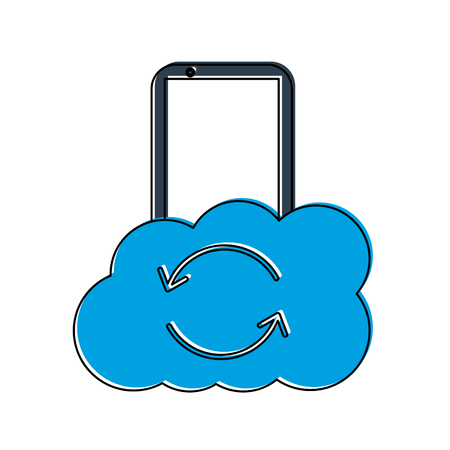 Cloud storage with cellphone icon image vector illustration designのイラスト素材