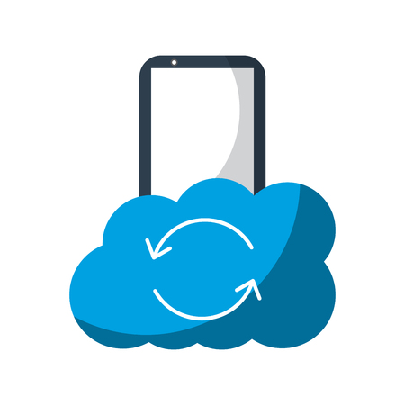 mobile and cloud refresh storage information app vector illustrationのイラスト素材