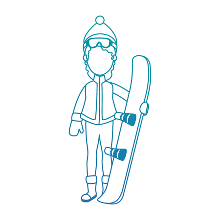 woman with ski equipment vector illustration designのイラスト素材