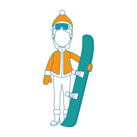 woman with ski equipment vector illustration designのイラスト素材