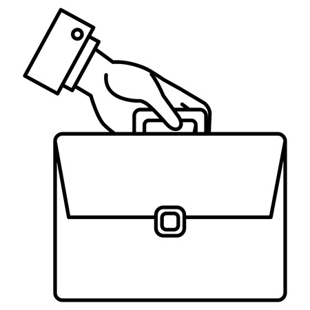 businessman hand with portfolio briefcase vector illustration designのイラスト素材