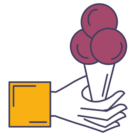 hand with ice cream vector illustration designのイラスト素材