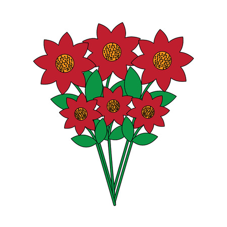 beautiful bunch flower nature ornament decoration image vector illustrationのイラスト素材