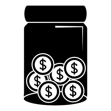 glass jar with coins money vector illustration designのイラスト素材