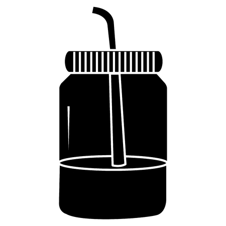 mason jar with beverage vector illustration designのイラスト素材