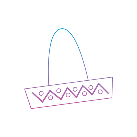 sombrero hat mexico culture icon image vector illustration design  blue purple ombre lineのイラスト素材