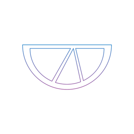 lime or lemon wedge icon image vector illustration design  blue purple ombre lineのイラスト素材