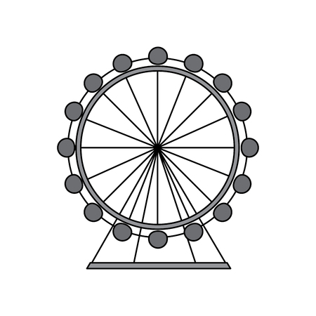 ferris wheel icon image vector illustration design  grey colorのイラスト素材