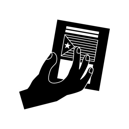 catalunya flag independence vote icon image vector illustration design  black and whiteのイラスト素材