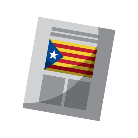 catalunya flag independence vote icon image vector illustration designのイラスト素材