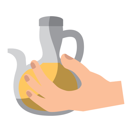 olive oil bottle hand holding icon image vector illustration designのイラスト素材