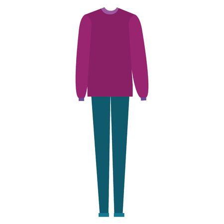 casual feminine dress with sweater vector illustration designのイラスト素材