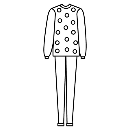 casual feminine dress with sweater vector illustration designのイラスト素材