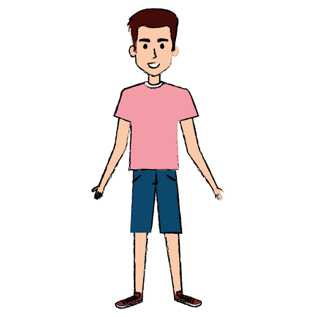 young man avatar character vector illustration designのイラスト素材