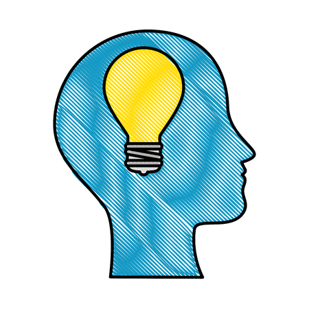 Profile with bulb light vector illustration designのイラスト素材