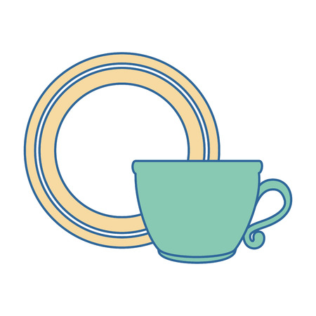 dish with cup isolated icon vector illustration designのイラスト素材