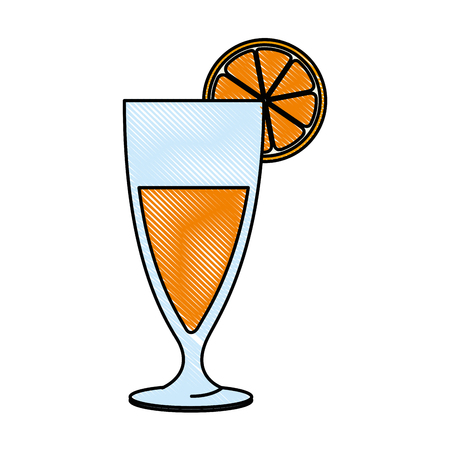 cup with orange juice vector illustration designのイラスト素材