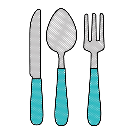 cutlery set isolated icon vector illustration designのイラスト素材