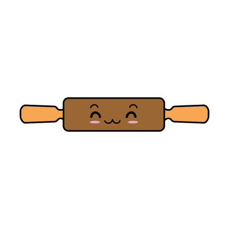 wooden roller character vector illustration designのイラスト素材