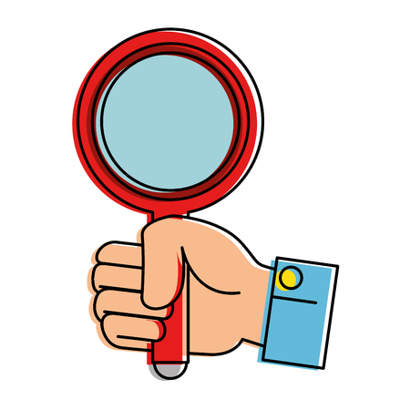 hand with magnifying glass isolated icon vector illustration designのイラスト素材
