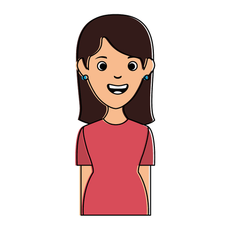 beautiful woman avatar character vector illustration designのイラスト素材