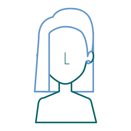 beautiful woman shirtless avatar character vector illustration designのイラスト素材