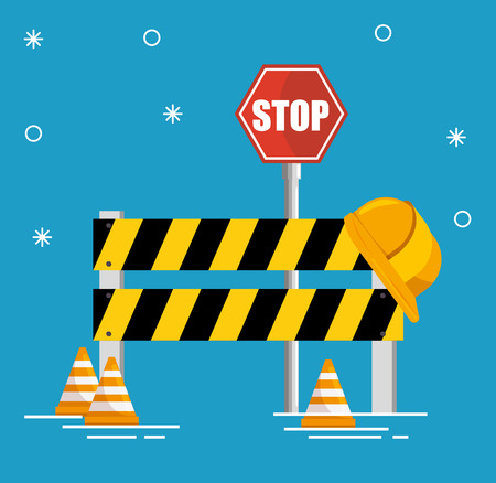 under construction sign vector illustration graphic designのイラスト素材