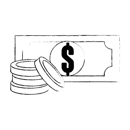 bill dollar money icon vector illustration designのイラスト素材
