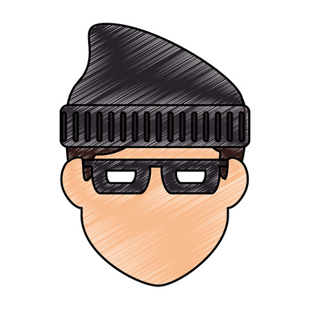 thief avatar character icon vector illustration designのイラスト素材