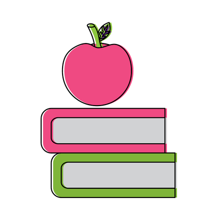 books and apple icon image vector illustration designのイラスト素材