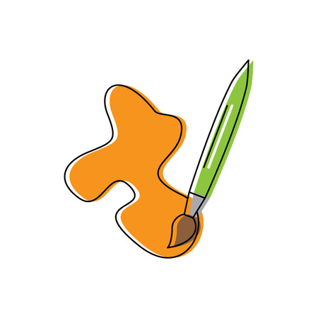 paint brush school supplies icon image vector illustration designのイラスト素材